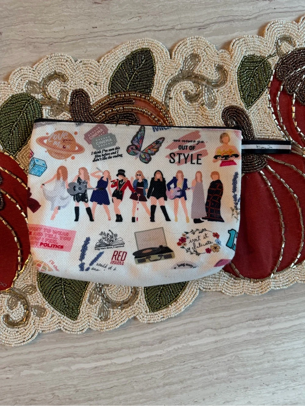 Taylor Swift Eras Fleece Blanket & Zippered Makeup Pouch Set Swiftie Fan Merch